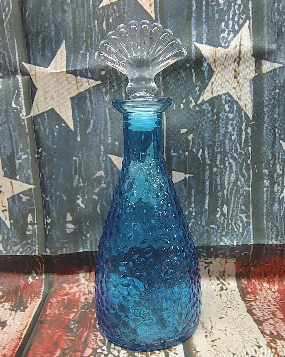 Vintage Empoli Blue Squat Genie Bottle Decanter